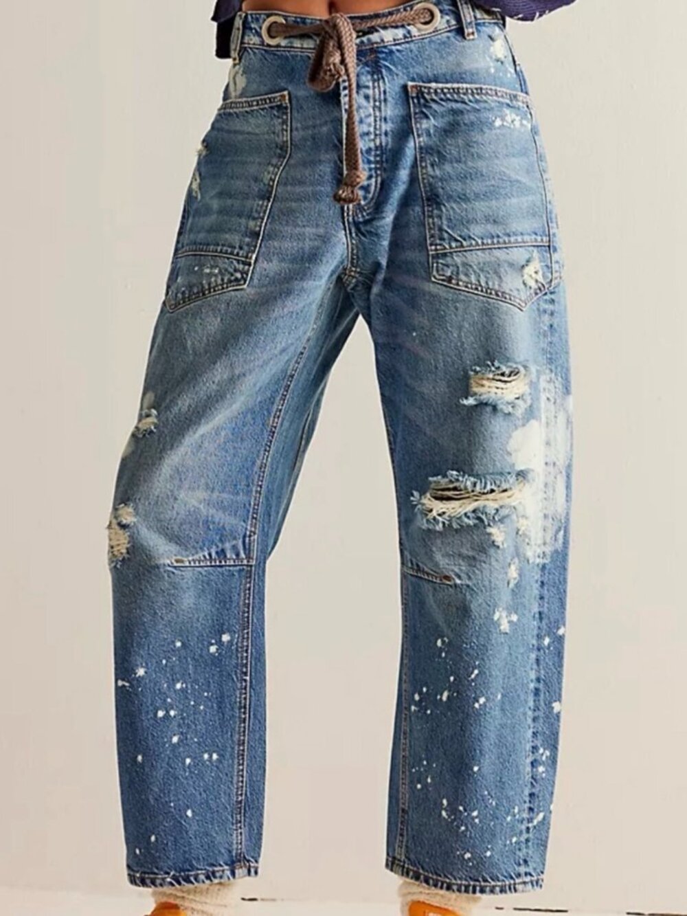 Free People We The Free Moxie Pull-On Barrel Jeans